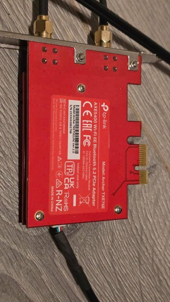 TP-Link Archer TXE75E WiFi 6E PCIe Adapter, Computers en Software, Netwerkkaarten, Zo goed als nieuw, Intern, Ophalen of Verzenden