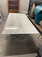 Design Eettafel (240x120 cm) – Keramiek Calacatta Marmerlook, Huis en Inrichting, Ophalen of Verzenden, Metaal, Rechthoekig, Nieuw