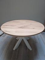 Nieuwe salon tafel massief eikenhoutenblad, Huis en Inrichting, Tafels | Bijzettafels, Nieuw, Rond, 45 tot 60 cm, Hout