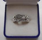 Zilveren ring met markasiet steentjes maat 18 nr.983, Sieraden, Tassen en Uiterlijk, Ringen, 18 tot 19, Verzenden, Zo goed als nieuw