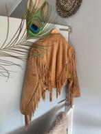 Vintage suede leren fringe jacket M bohemian jas franjes, -, Maat 46/48 (XL) of groter, Ophalen of Verzenden, Zo goed als nieuw
