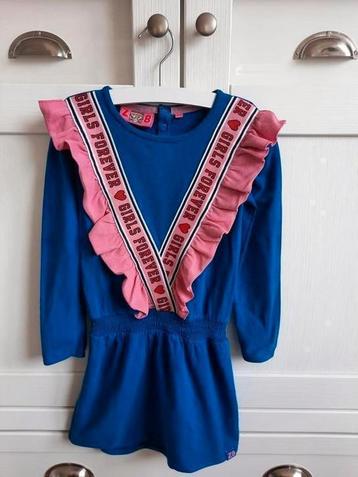Z8 Marte Super Leuk Kobalt Blauw Jurkje Roze Roezels 104-110 beschikbaar voor biedingen