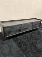 Tv meubel Japandi mangohout zwart 160cm, Info@savoireinteriors.com, Japandi, 150 tot 200 cm, Ophalen of Verzenden