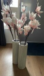 Hoge vazen met kunstbloemen, Ophalen, Overige kleuren, Aardewerk of Porselein, Zo goed als nieuw