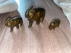 Vintage Koperen Olifanten Beeldjes Set, Antiek en Kunst, Antiek | Koper en Brons, Ophalen of Verzenden, Koper