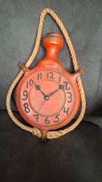 Vintage Wandklok met Touw, Ophalen, Gebruikt, Analoog, Wandklok