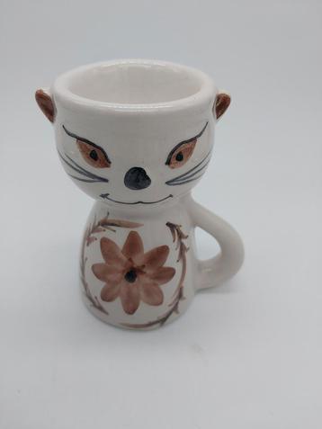 Grappig eierdopje in vorm kat/poes - Secla Pottery Stijl beschikbaar voor biedingen