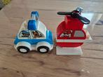 Duplo politie auto en brandweer helikopter 10957, Ophalen of Verzenden, Zo goed als nieuw, Duplo