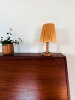 Vintage raffia tafellamp ‘60, Huis en Inrichting, Vintage retro buisframe design rotan webbing papercord deens, Ophalen of Verzenden