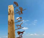 Vogels metaal roestig nieuw, Tuin en Terras, Ophalen of Verzenden, Nieuw
