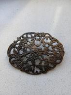 Vintage Art nouveau zilveren broche. Bloemmotief., Ophalen of Verzenden, Zilver, Broche