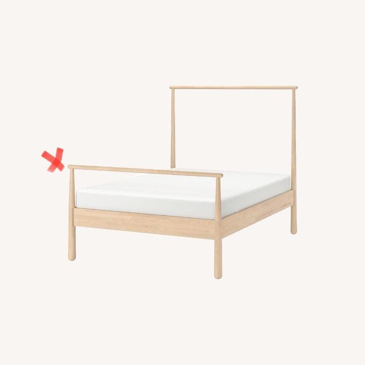 IKEA double bed, Huis en Inrichting, Slaapkamer | Bedden, Gebruikt, Tweepersoons, 160 cm, 200 cm, Hout, Bruin, Verstelbaar, Ophalen