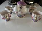 Disney Beauty and the beast theepot mrs. Potts en 4 kopjes, Ophalen of Verzenden, Assepoester of Belle, Nieuw, Servies