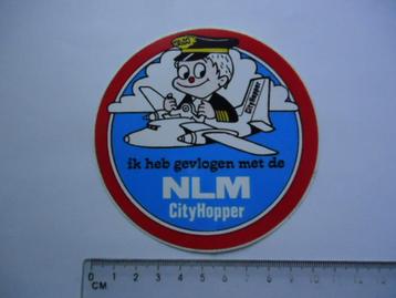 sticker oud NLM CITYHOPPER vliegtuig piloot KLM airline retr beschikbaar voor biedingen