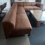 Bank buffel leer 3x 1,5 zit zonder arm + 2x hoek, Ophalen, Zo goed als nieuw, Leer