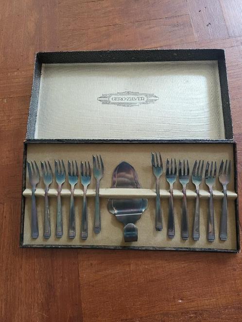 Gero Zilver 90 taartvorkjes met taartschep in originele doos, Antiek en Kunst, Antiek | Goud en Zilver, Zilver, Ophalen of Verzenden