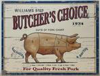 Butchers Choice pork varken reclamebord van metaal decoratie
