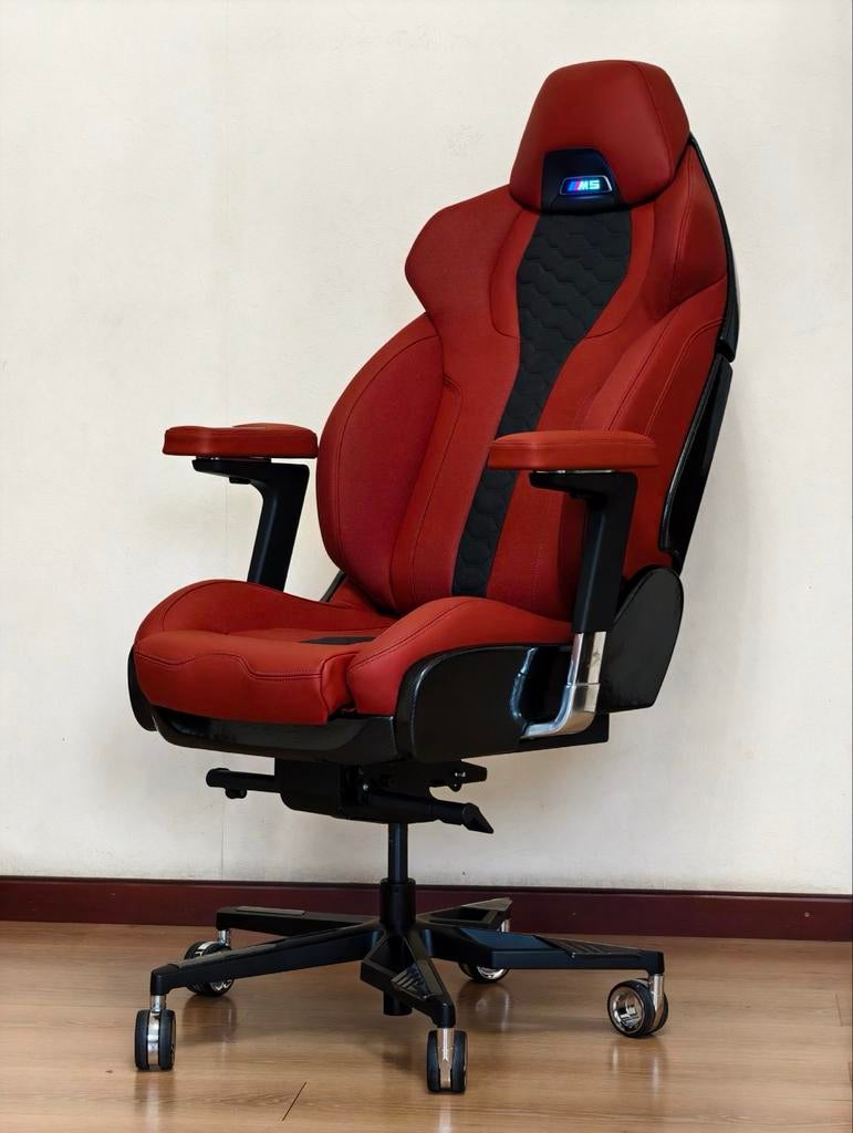 Nieuwe Premium BMW M5 Design Bureaustoel - Leer, Ventilatie, Ophalen, Nieuw, Bureaustoel, Rood