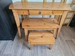 Side table grenen ikea 3delen, Ophalen, Gebruikt, 25 tot 50 cm, Rechthoekig
