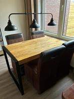 Eethoek: Tafel 140x75 + 4 Stoelen op wieltjes, Huis en Inrichting, Tafels | Eettafels, Ophalen, Gebruikt, 100 tot 150 cm, 50 tot 100 cm