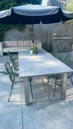 Prachtige composietblad tuintafel, Ophalen of Verzenden, Gebruikt, Rechthoekig