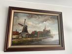 Olieverfschilderij Zaanse Molen Hv.d. Bergh, Antiek en Kunst, Kunst | Schilderijen | Klassiek, Ophalen