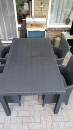Tuinset wickerlook met 4 stoelen, Ophalen, 4 zitplaatsen, Zo goed als nieuw, Wicker