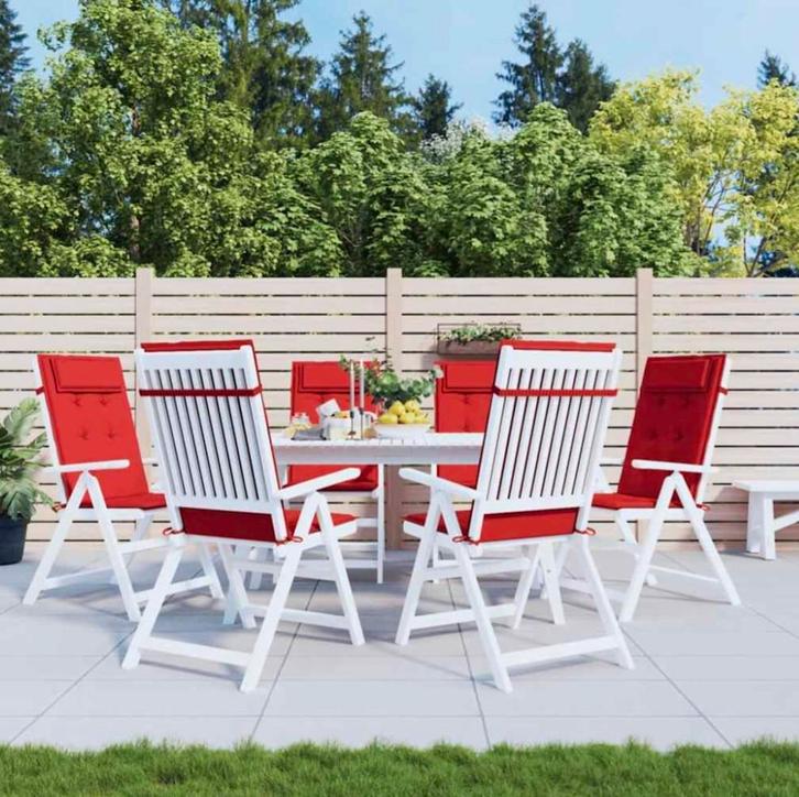 Tuinkussens 6 stuks rood nieuw, Tuin en Terras, Tuinmeubel-accessoires, Nieuw, Ophalen of Verzenden