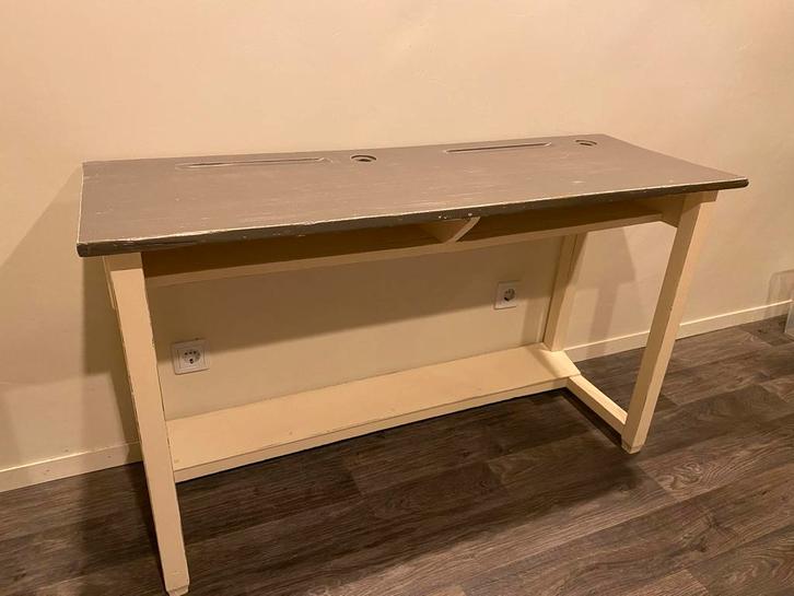 Brocante Schoolbankje / Bureautje, Huis en Inrichting, Bureaus, Gebruikt, Bureau, Ophalen