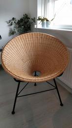 Nieuwe rieten stoel met zwart onderstel, Huis en Inrichting, Ophalen, Bruin, Nieuw, Riet of Rotan