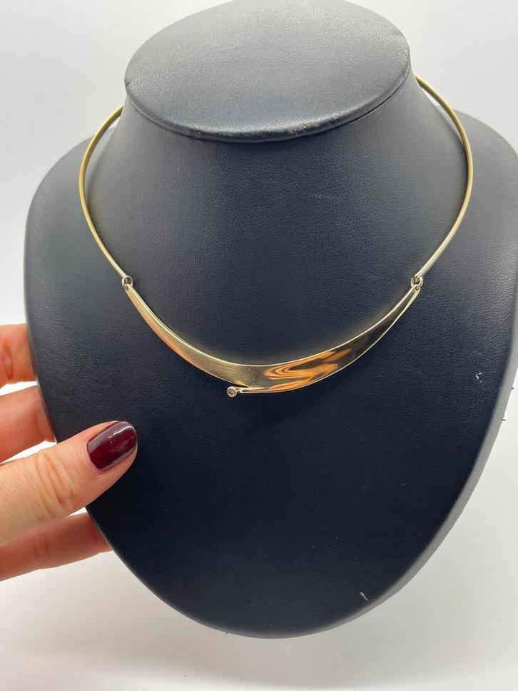 A301 Prachtig zilveren collier Bijoux Jeunesse diamant, Sieraden, Tassen en Uiterlijk, Antieke sieraden, Ketting, Zilver, Met edelsteen