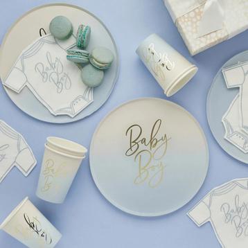 Complete Babyshower Set - Blauw Thema (Hooty Balloo) beschikbaar voor biedingen