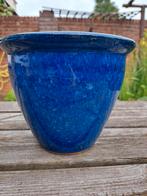 Mooie blauwe aardewerk pot, Ophalen, Zo goed als nieuw, Rond, Aardewerk