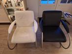 2 leren Koinor Jingle design stoelen, Ophalen, Twee, Zwart, Metaal