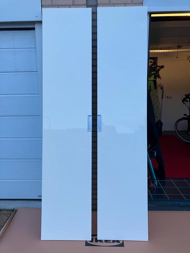 IKEA Pax Hoogglans Witte Deuren (zonder scharnieren), Huis en Inrichting, Kasten | Kledingkasten, Gebruikt, 200 cm of meer, 50 tot 100 cm