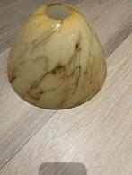 art deco lampenkap gemarmerd geel, Antiek en Kunst, Ophalen