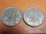 No.307- 2x Engeland zilver 1/2 Crown 1940-1941, Ophalen of Verzenden, Overige landen, Losse munt, Zilver