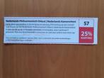 Nederlands Philharmonisch Orkest 25% korting, Tickets en Kaartjes, Drie personen of meer, Kortingsbon, Overige typen