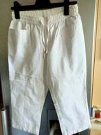 Mooie zomerse witte kuit broek, elastische band, maat M, nie, Nieuw, Lang, Ophalen of Verzenden, Wit