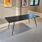 Dutchbone Roger tafel – 200 cm – zwart hout en metaal, Ophalen, 200 cm of meer, 50 tot 100 cm, Zo goed als nieuw
