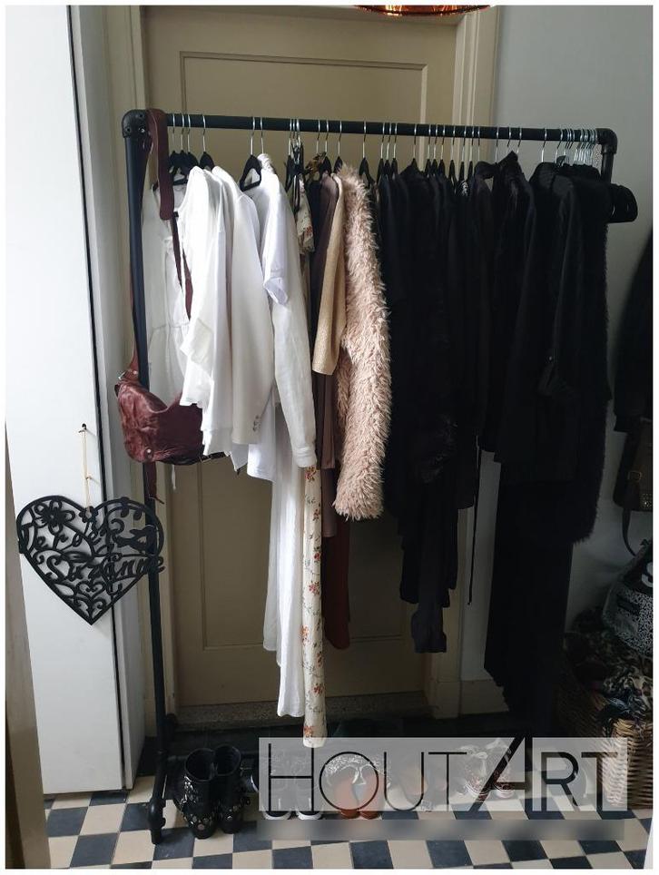 Kledingrek steigerbuis zwart, Kleding | Dames, Kledingrekken, Nieuw, Met wielen, Ophalen of Verzenden