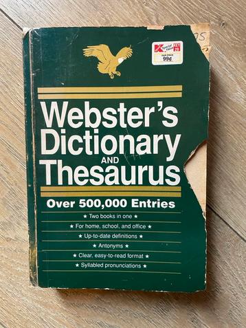 Webster's Dictionary and Thesaurus beschikbaar voor biedingen