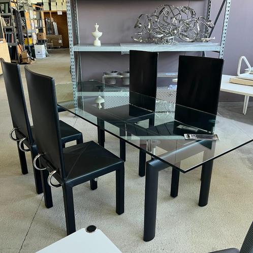 B&B Italia - Arcadia - Stoel - Zwart leer, Huis en Inrichting, Stoelen, Zo goed als nieuw, Eén, Leer, Zwart, Ophalen of Verzenden