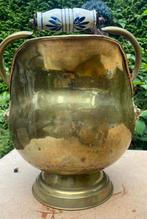 Antieke koperen kolenkit met Delfts blauw handvat, Ophalen of Verzenden, Koper