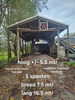 Loods 7.516.40, staalconstructie, spanten, golfplaten, Ophalen