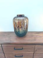 Grote gemarmerde vaas xxl met panterprint., Ophalen, Overige kleuren, Minder dan 50 cm, Glas