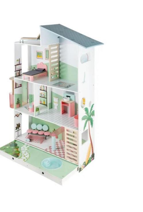 Houten Poppenhuis, Kinderen en Baby's, Speelgoed | Poppenhuizen, Gebruikt, Ophalen of Verzenden