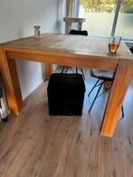 Zware massief eiken eettafel, Huis en Inrichting, Tafels | Eettafels, Ophalen of Verzenden, Zo goed als nieuw, Robuust landelijk