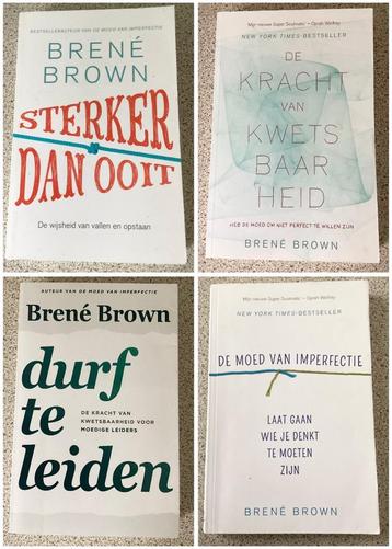 4 x Brené Brown (kwetsbaarheid, sterker, inperfectie, durf) beschikbaar voor biedingen