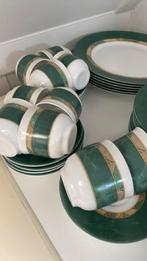 Arcopal cortina servies wit groen jaren 80, Antiek en Kunst, Antiek | Servies compleet, Ophalen